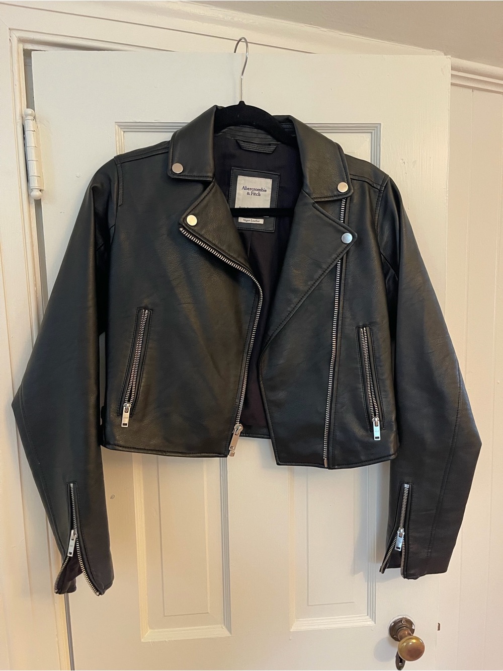 Abercrombie & Fitch Black Faux Leather Moto Jacket